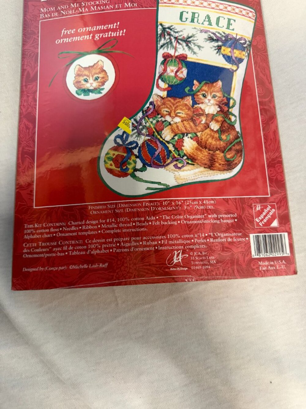 Needle Treasures "Mom and Me Stocking" Counted Cross Stitch Kit (#02995 Vintage - Picture 3 of 5